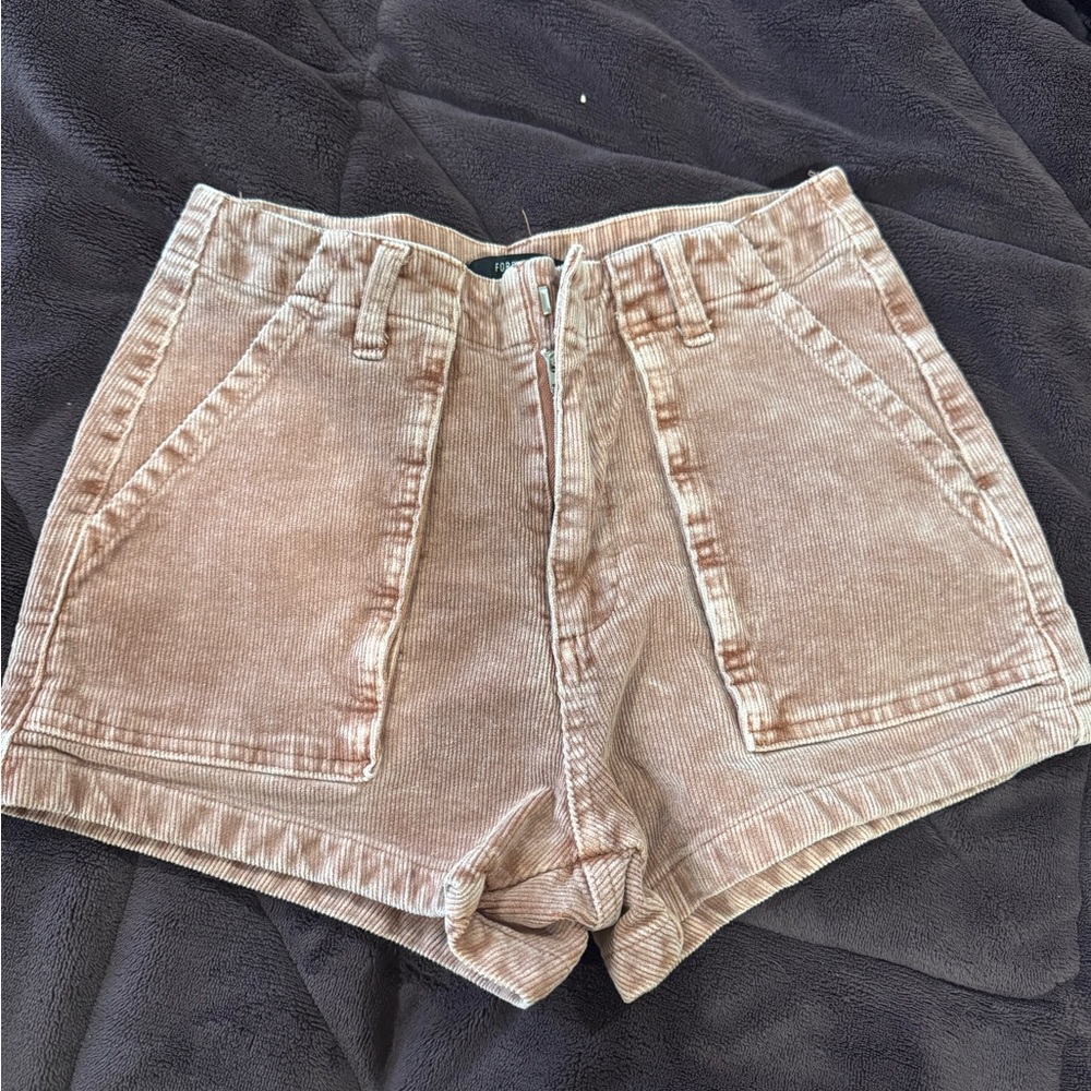 Women's Tan Corduroy Shorts